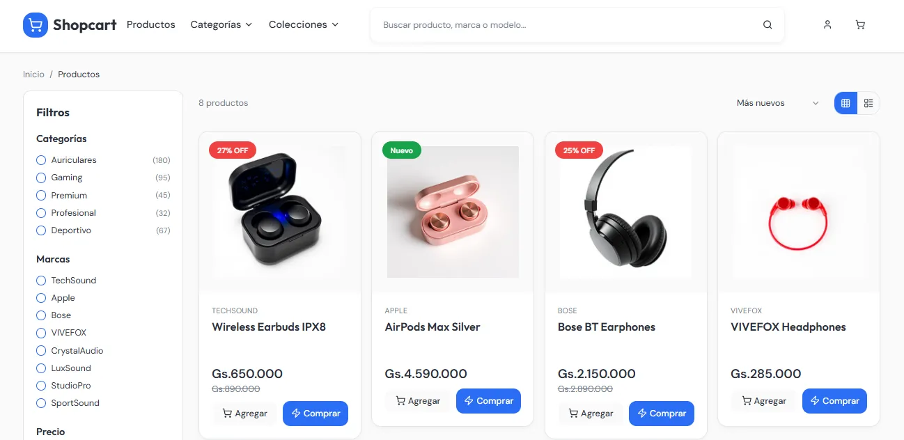 E-commerce Products Page